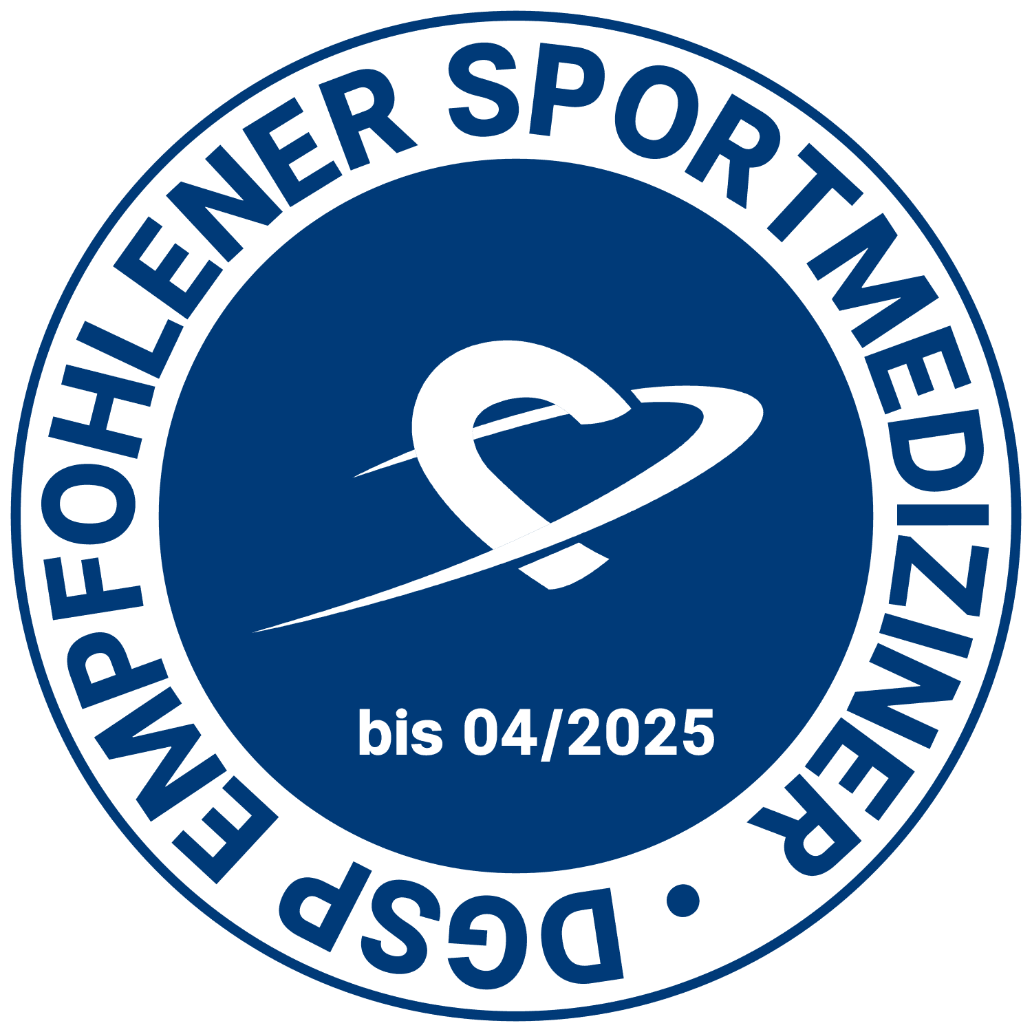 Logo DGSP Empfohlener Sportmediziner gültig bis 04/2025
